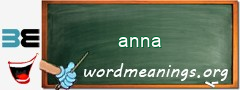WordMeaning blackboard for anna